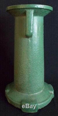 Antique Weller Pottery Arts & Crafts Pedestal Mackintosh Rose Matte Green