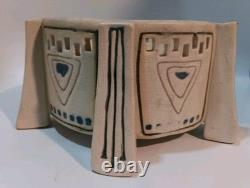 Antique Weller Pottery Creamware Planter Arts & Crafts Pierced Ceramic