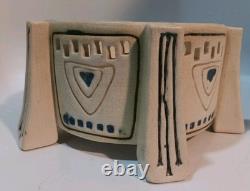Antique Weller Pottery Creamware Planter Arts & Crafts Pierced Ceramic