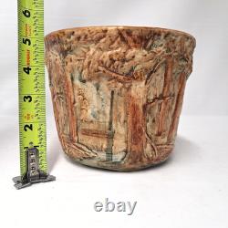 Antique Weller Pottery Woodcraft Forest Matte Planter Arts & Crafts Tree Relief