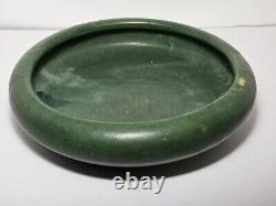 Antique Zanesville Arts & Crafts Matte Green Low Bulb Planter/Bowl c. 1912-1920