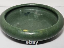 Antique Zanesville Arts & Crafts Matte Green Low Bulb Planter/Bowl c. 1912-1920