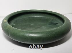 Antique Zanesville Arts & Crafts Matte Green Low Bulb Planter/Bowl c. 1912-1920