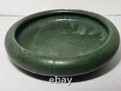 Antique Zanesville Arts & Crafts Matte Green Low Bulb Planter/Bowl c. 1912-1920