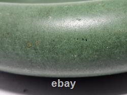 Antique Zanesville Arts & Crafts Matte Green Low Bulb Planter/Bowl c. 1912-1920