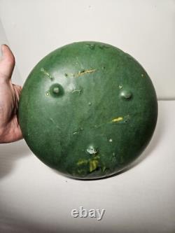 Antique Zanesville Arts & Crafts Matte Green Low Bulb Planter/Bowl c. 1912-1920