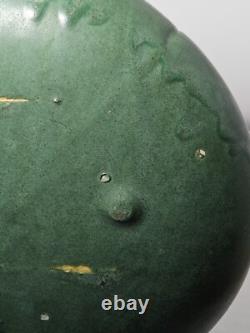 Antique Zanesville Arts & Crafts Matte Green Low Bulb Planter/Bowl c. 1912-1920