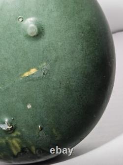 Antique Zanesville Arts & Crafts Matte Green Low Bulb Planter/Bowl c. 1912-1920