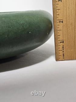 Antique Zanesville Arts & Crafts Matte Green Low Bulb Planter/Bowl c. 1912-1920