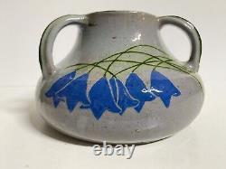 Anton Lang ARTS & CRAFTS Pottery 3-Handled Form Vase Flower Artist decorated 6w