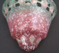 Art Deco Roseville Pottery Arts & Crafts Red Ferella Wall Pocket Vase Rare