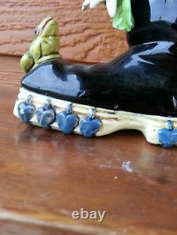 Art MADE IN ITALY CERAMIC VASE garden boot kitschy Frog Flower