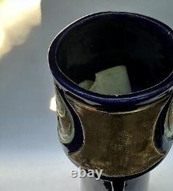 Art Nouveau Arts Crafts German/Austrian Hand Paint Pansy Decorated Pottery Vase