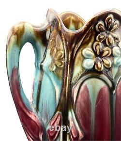 Art Nouveau Drip Glaze Vase Belgium 2169 Faiencerie Thulin Pottery Estate #13