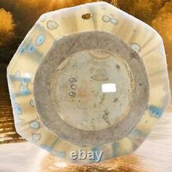 Art Nouveau Rare & Large Pierrefonds Vase Hexagonal Crystalline Glazed 33 Cms