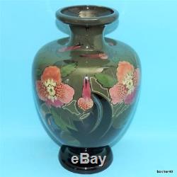Art-crafts Gouda Pzh Dutch Folk Art Nouveau High Glazed Plateel Vase 1905s