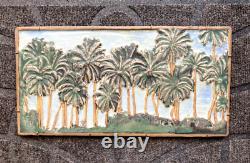 Arts And Crafts Pottery Palm Tree Landscape Plaque Tile Joshua M Johnson JMJ