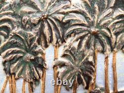 Arts And Crafts Pottery Palm Tree Landscape Plaque Tile Joshua M Johnson JMJ