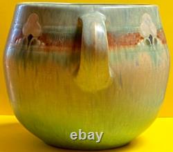 Arts And Crafts Roseville Pottery Montcello Two Handled Vase # 559-5 Blue/green