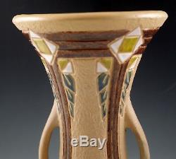 Arts And Crafts Roseville Pottery Mostique Large Handled 12 Vase 1916