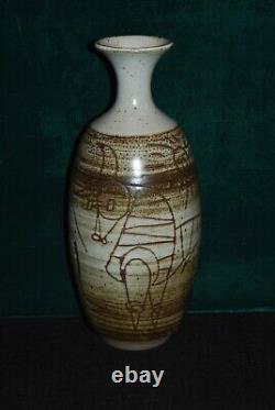 Arts And Crafts Style Flower Vase By San Diego Master Potter David Cuzick (#1)