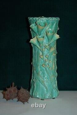 Arts And Crafts Style Flower Vase By San Diego Master Potter David Cuzick (#1)