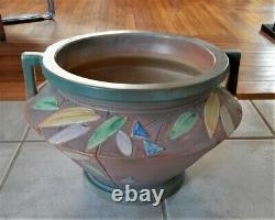 Arts & Craft Art Deco Futura Roseville Pottery Jardiniere & Pedestal