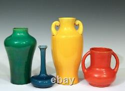 Arts & Crafts Antique Coil Built Low Vase Bowl Old Pottery Matt Brown