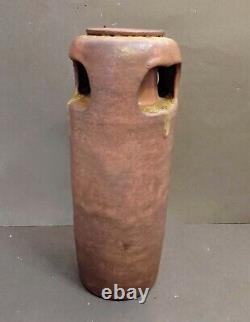 Arts & Crafts Architectural Craftsman Studio Pottery Buttress Vase 14 1/2
