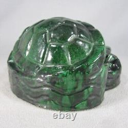 Arts & Crafts Art Deco Art Pottery Turtle Sculpture Handbuilt with Green Glaze