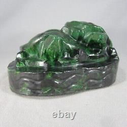 Arts & Crafts Art Deco Art Pottery Turtle Sculpture Handbuilt with Green Glaze