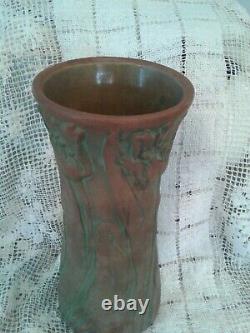 Arts Crafts Mission Peters @ Reed Moss Aztec Line Lg. Terracotta Moss Green Vase