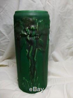 Arts & Crafts Modeled Mat Rookwood Matte Green Vase withPoppies Toohey 1907