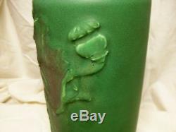 Arts & Crafts Modeled Mat Rookwood Matte Green Vase withPoppies Toohey 1907