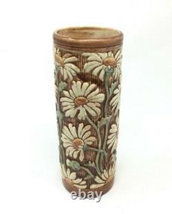 Arts & Crafts Nouveau 1915 Weller Art Pottery Vase'Knifewood' Selma Daisies