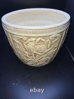 Arts & Crafts Nouveau Weller Art Pottery'Knifewood' Flowerpot 8 Diameter