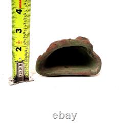Arts & Crafts Pottery Planter Set Log Pinecone Motif Rustic Cabin Woodland Décor