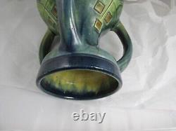 Arts & Crafts Pottery Vase Belgium Flemish Flambe 3 Handled