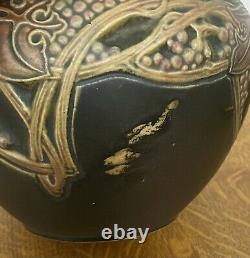 Arts & Crafts Roseville Pottery Rosecraft Vintage Brown Jardiniere Planter 8