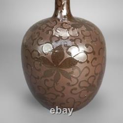 Arts & Crafts Weller or Roseville School Cut Back Floral Art Pottery Vase c1930