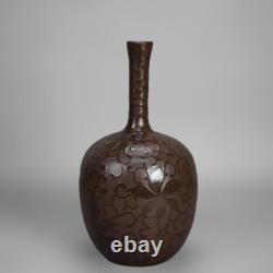 Arts & Crafts Weller or Roseville School Cut Back Floral Art Pottery Vase c1930