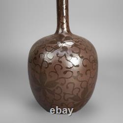 Arts & Crafts Weller or Roseville School Cut Back Floral Art Pottery Vase c1930