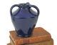 Arts & Crafts Signed Cherokee Pottery 3 Handled Vase Cobalt Blue Louisville, Ky