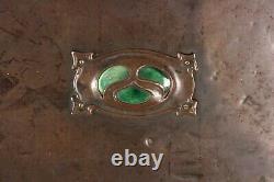 Arts and Crafts Copper Log Box Ruskin Pottery Cabochons Liberty & Co Superb