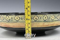 Arts and Crafts Handmade Art Pottery Incised Bowl signed DHA Mystery Artist