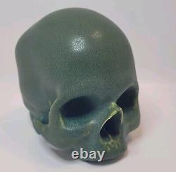 Arts and Crafts Style Pottery Skull Gothic Sculpture Halloween Decor Detailed