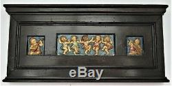 Arts and Crafts plaster panel in frame, Compton Pottery or similar c1910