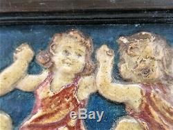 Arts and Crafts plaster panel in frame, Compton Pottery or similar c1910