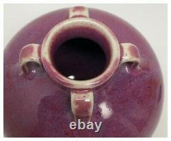 Arts and Crafts style cabinet vase 4 handles red-purple, early 20th C