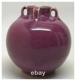 Arts and Crafts style cabinet vase 4 handles red-purple, early 20th C